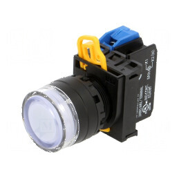 Comutator acționat prin apăsare alb 22mm 2 Poz.i stab NO | Electronic-mag.ro | Componente Electronice