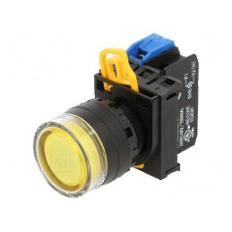 Comutator acţionat prin apăsare galben 22mm - 2 contacte normal deschise | Electronic-mag.ro | Componente Electronice