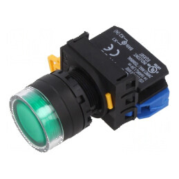 Comutator acţionat prin apăsare verde 22mm - Comutator de acţionare verde 22mm | Electronic-mag.ro | Componente Electronice