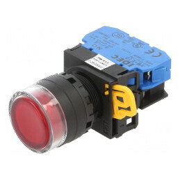 Comutator acţionat prin apăsare roşu 22mm | Electronic-mag.ro | Componente Electronice