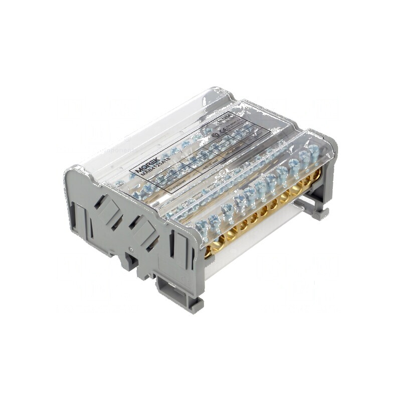 Bloc de distribuție cu 4 piste și 44 borne, gri 125A | Electronic-mag.ro | Componente Electronice