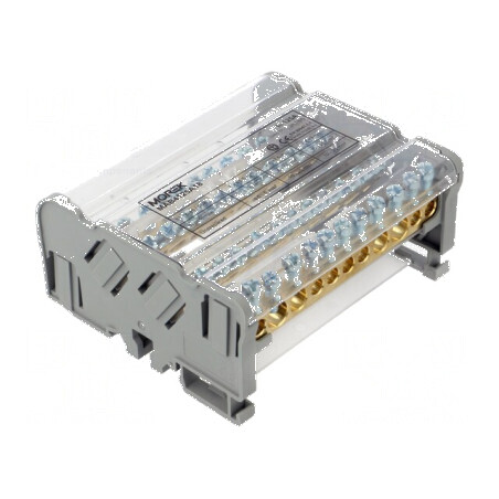 Bloc de distribuție cu 4 piste și 44 borne, gri 125A | Electronic-mag.ro | Componente Electronice