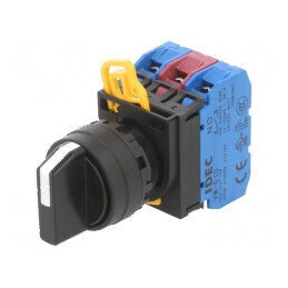 Comutator rotativ 22mm cu 2 poziții stabile - negru | Electronic-mag.ro | Componente Electronice