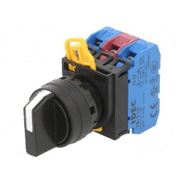 Comutator rotativ 22mm cu 3 poziții stabilite - neagră | Electronic-mag.ro | Componente Electronice