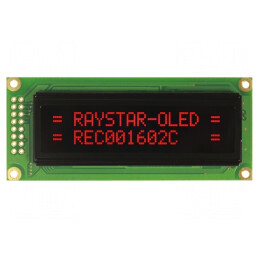 Afişaj OLED alfanumeric 16x2 roşu | Electronic-mag.ro | Componente Electronice