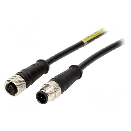 Cablu pentru senzori PIN 4 M12-M12 5m | Electronic-mag.ro | Componente Electronice