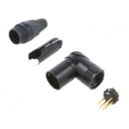 Conector XLR mufă tată 5 PIN unghi 90° rotativ | Electronic-mag.ro | Componente Electronice