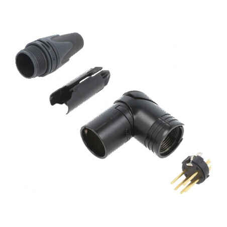 Conector XLR mufă tată 5 PIN unghi 90° rotativ | Electronic-mag.ro | Componente Electronice