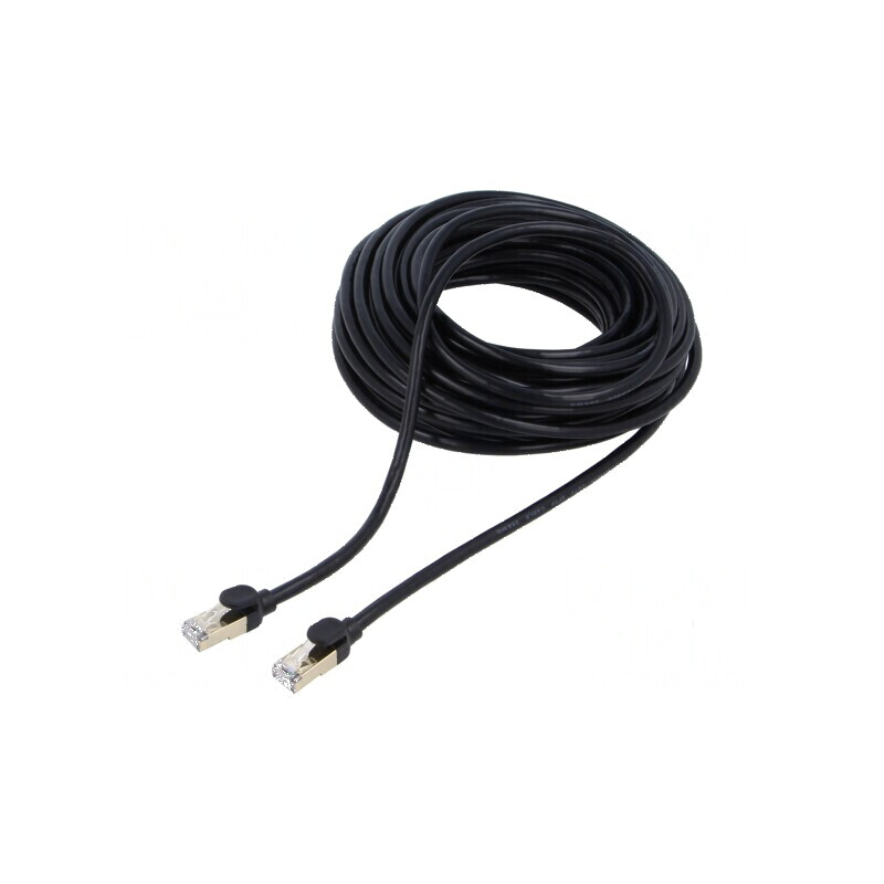 Patch cord F/UTP 7 litat Cu PVC negru 15m | Electronic-mag.ro | Componente Electronice