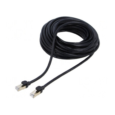 Patch cord F/UTP 7 litat Cu PVC negru 15m | Electronic-mag.ro | Componente Electronice