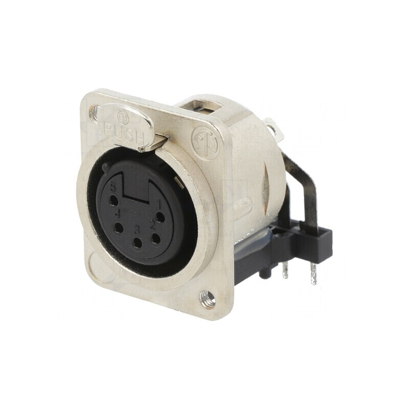 Conector XLR 5 PIN unghi 90° | Electronic-mag.ro | Componente Electronice