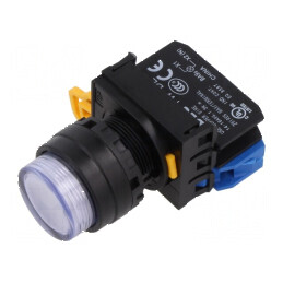 Comutator acţionat prin apăsare 22mm alb - 1 NO - Comutator de acţionare prin apăsare 22mm alb | Electronic-mag.ro | Componente Electronice