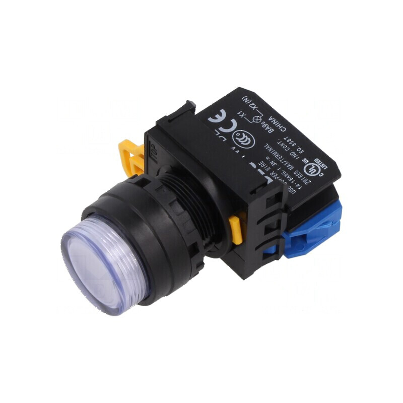 Comutator acţionat prin apăsare 22mm alb - 1 NO - Comutator de acţionare prin apăsare 22mm alb | Electronic-mag.ro | Componente Electronice
