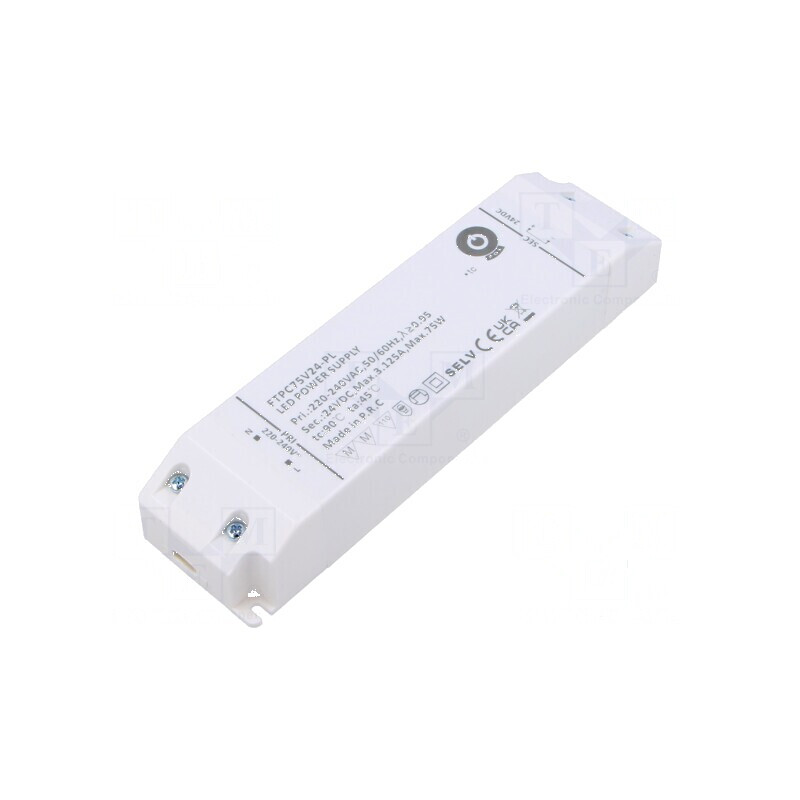 Alimentator LED 75W 24VDC 3125mA 220÷240VAC - 1 ieșire | Electronic-mag.ro | Componente Electronice Alimentator LED 75W 24VDC 3125mA 220÷240VAC - 1 ieșire | Electronic-mag.ro | Componente Electronice