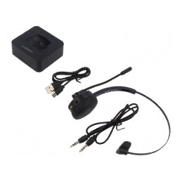 Căști fără fir cu microfon neagră USB C - Wireless Headset Black | Electronic-mag.ro | Componente Electronice