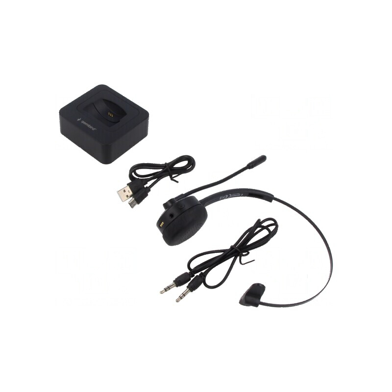 Căști fără fir cu microfon neagră USB C - Wireless Headset Black | Electronic-mag.ro | Componente Electronice