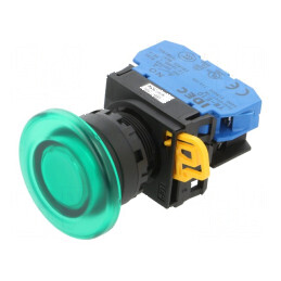 Comutator acţionat prin apăsare verde 22mm - 2 POZIŢII | Electronic-mag.ro | Componente Electronice