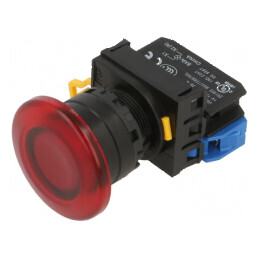 Comutator acţionat prin apăsare 22mm Poz.i stab: 1 NO roşie | Electronic-mag.ro | Componente Electronice