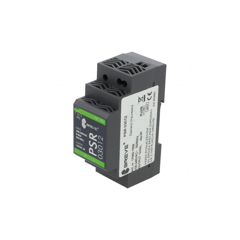 Alimentator pulsatoriu pentru şină DIN 24W 12VDC 2A IP20 - Alimentator pulsatoriu 12VDC 2A IP20 | Electronic-mag.ro | Componente Electronice
