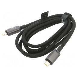 Cablu USB-C negru de 1,5m textil | Electronic-mag.ro | Componente Electronice