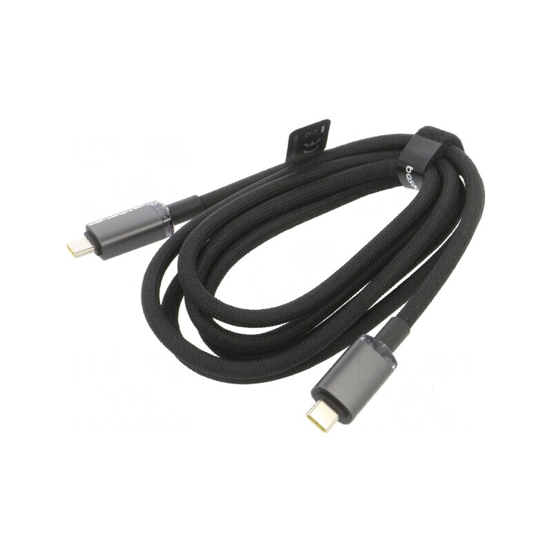 Cablu USB-C negru de 1,5m textil | Electronic-mag.ro | Componente Electronice