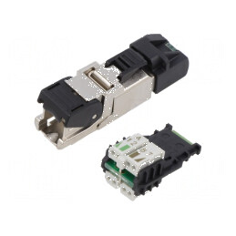 Conector RJ45 Cat6a ecranat - 8p8c ID | Electronic-mag.ro | Componente Electronice