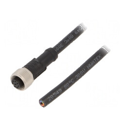 Cablu M12 PIN: 8 drept 2m - 30VAC 2A | Electronic-mag.ro | Componente Electronice