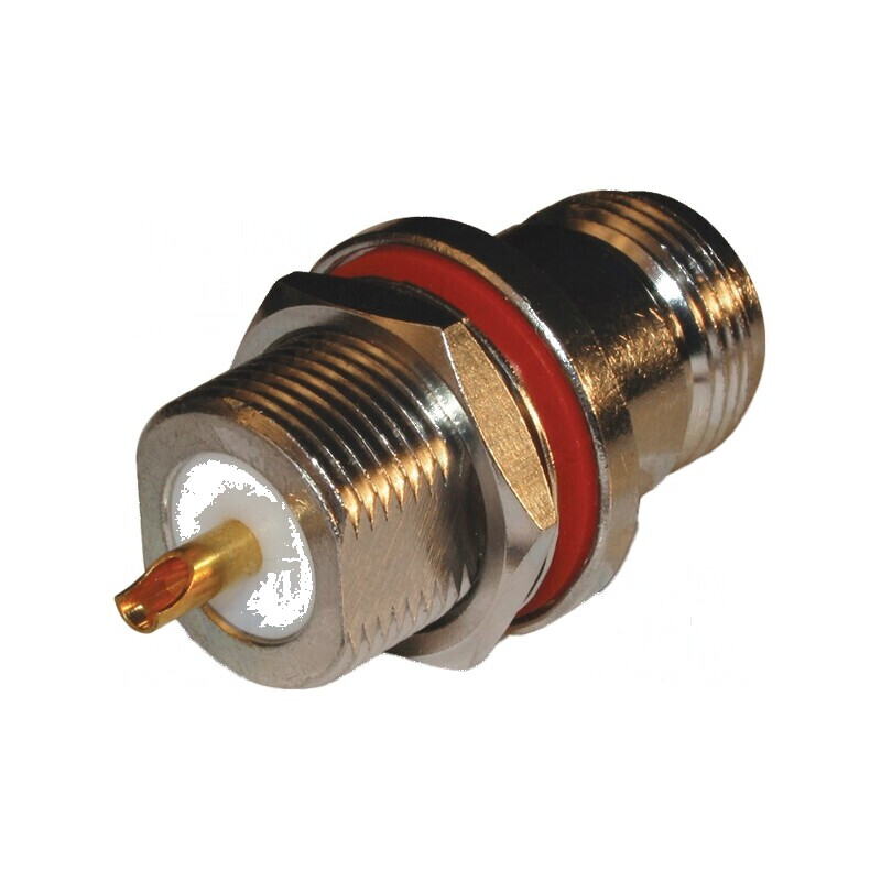 Conector N soclu mamă drept 50Ω lipire PTFE aurit alamă | Electronic-mag.ro | Componente Electronice