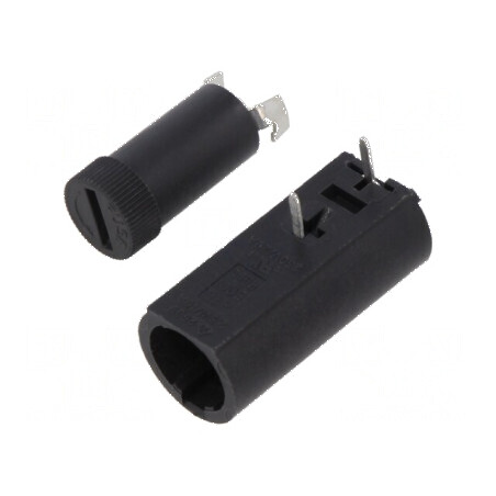 Clemă siguranţe cilindrice THT 5mm -30÷85°C 10A Raster: 10mm | Electronic-mag.ro | Componente Electronice