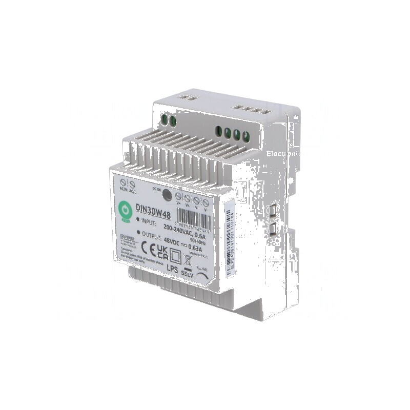 Alimentator pulsatoriu pentru şină DIN 30W 48VDC 630mA - OUT: 1 | Electronic-mag.ro | Componente Electronice