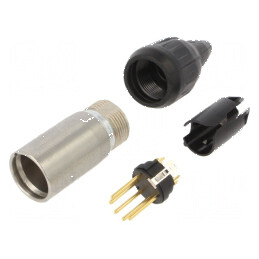 Conector XLR mufă tată PIN 5 drept aurit | Electronic-mag.ro | Componente Electronice