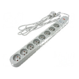 Prelungitor cu prize: protecţie la supratensiune - 8 prize 10A | Electronic-mag.ro | Componente Electronice