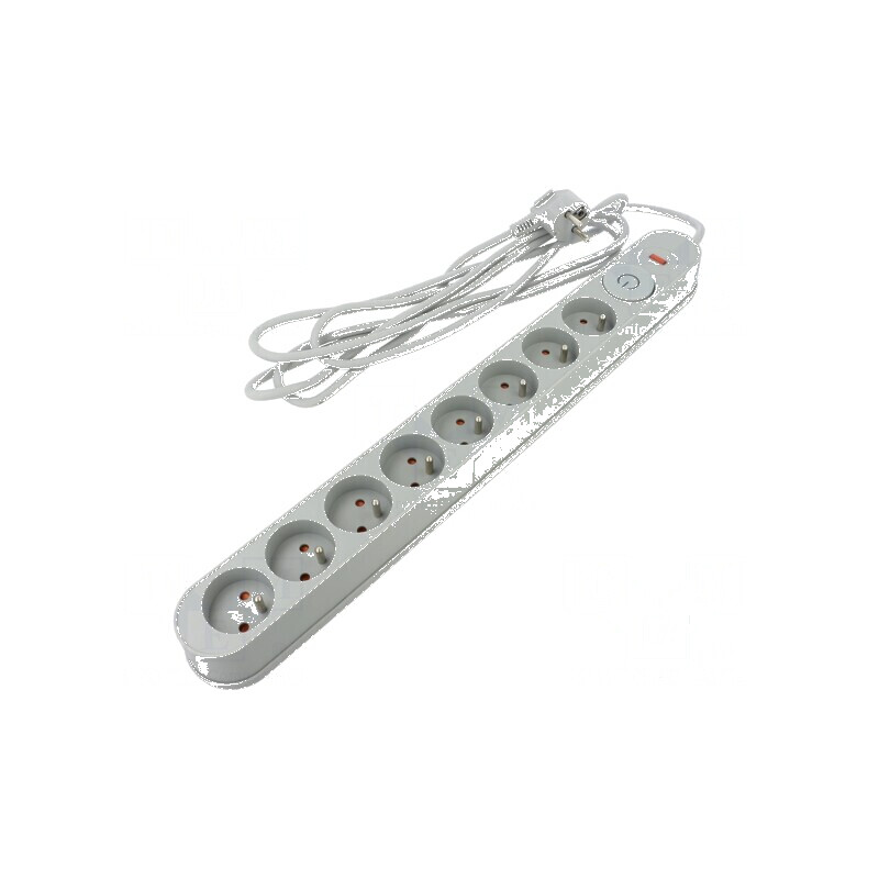 Prelungitor cu prize: protecţie la supratensiune - 8 prize 10A | Electronic-mag.ro | Componente Electronice