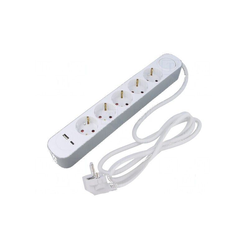Prelungitor alimentare 3 prize PVC alb 5m | Electronic-mag.ro | Componente Electronice Prelungitor alimentare 3 prize PVC alb 5m | Electronic-mag.ro | Componente Electronice