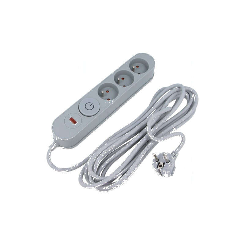 Prelungitor cu prize cu protecție la supratensiune - 3 prize 10A | Electronic-mag.ro | Componente Electronice
