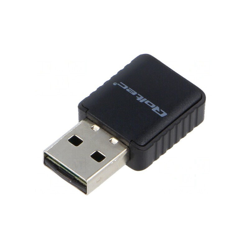 Card de reţea WiFi USB A mufă neagră 2,4÷5GHz | Electronic-mag.ro | Componente Electronice