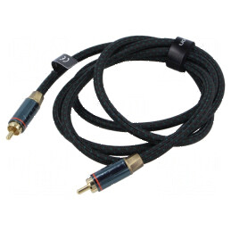 Cablu RCA 1,5m cu mufă din ambele părţi - Aurit Negru | Electronic-mag.ro | Componente Electronice