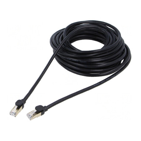 Patch cord F/UTP 7 litat Cu PVC negru 10m - Patch cord negru 10m | Electronic-mag.ro | Componente Electronice