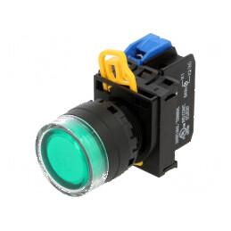 Comutator acţionat prin apăsare verde 22mm - Verde 22mm Push Button Switch | Electronic-mag.ro | Componente Electronice