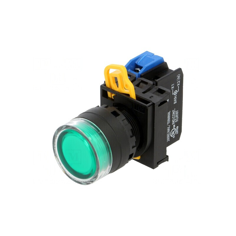 Comutator acţionat prin apăsare verde 22mm - Verde 22mm Push Button Switch | Electronic-mag.ro | Componente Electronice