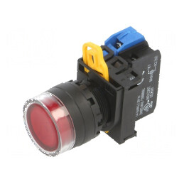 Comutator acţionat prin apăsare 22mm - roşu | Electronic-mag.ro | Componente Electronice