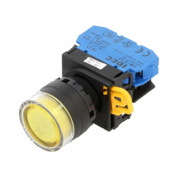 Comutator acţionat prin apăsare 22mm galben | Electronic-mag.ro | Componente Electronice