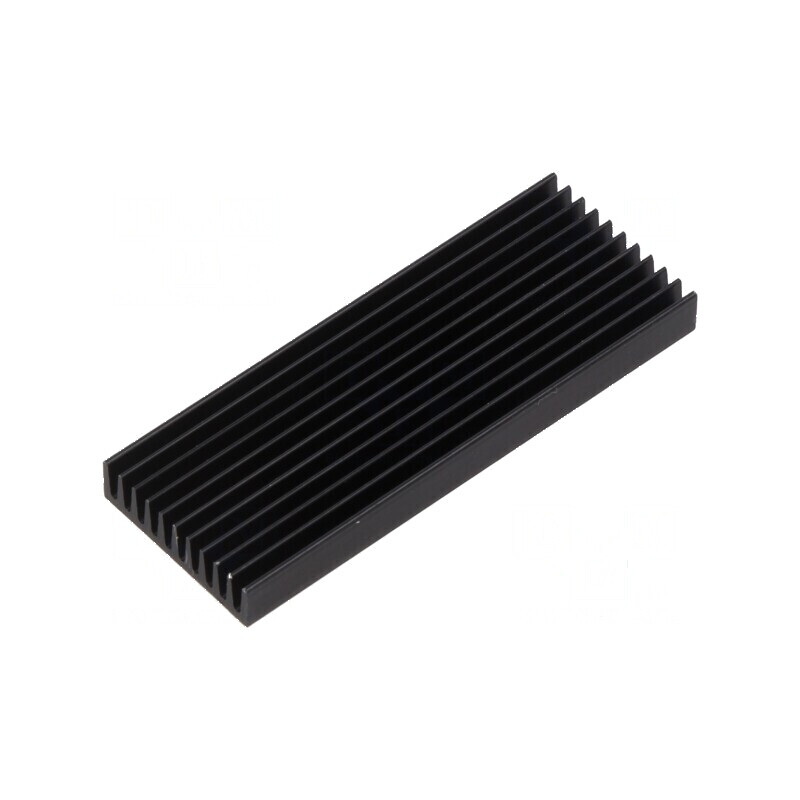 Radiator extrudat plat neagră | Electronic-mag.ro | Componente Electronice