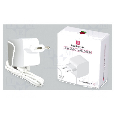 Alimentator Raspberry Pi 5 alb 1,2m 100÷240VAC 5A | Electronic-mag.ro | Componente Electronice