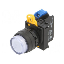 Comutator acţionat prin apăsare 22mm POZ.I stab: 1 NO albă - Comutator de acţionare prin apăsare 22mm | Electronic-mag.ro | Componente Electronice