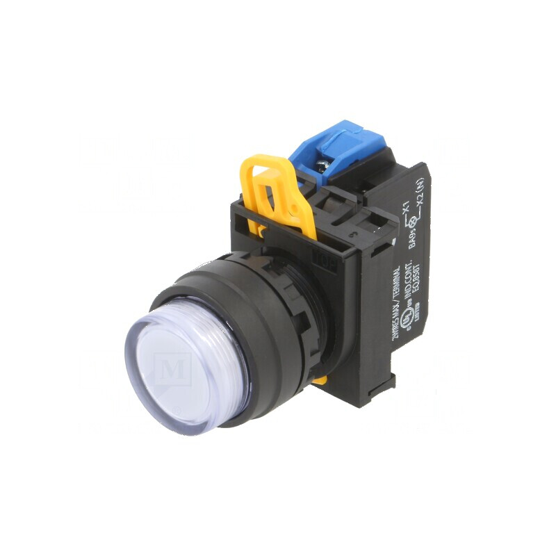 Comutator acţionat prin apăsare 22mm POZ.I stab: 1 NO albă - Comutator de acţionare prin apăsare 22mm | Electronic-mag.ro | Componente Electronice
