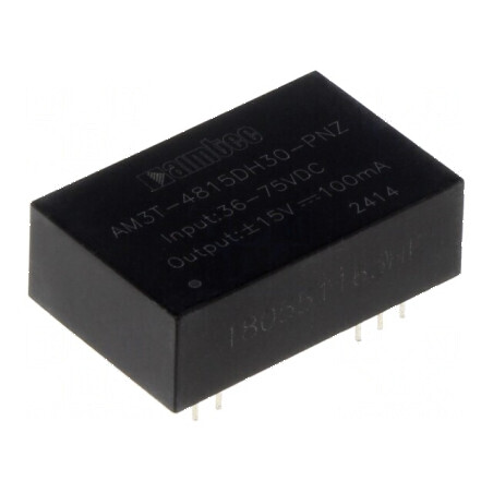 Convertor DC/DC 3W 36-75V la -15VDC/15VDC THT - Convertor de tensiune 3W 36-75V la -15VDC/15VDC THT | Electronic-mag.ro | Componente Electronice