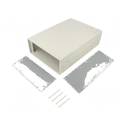 Carcasă ABS gri deschis de dimensiuni 200mm x 280mm x 80mm | Electronic-mag.ro | Componente Electronice
