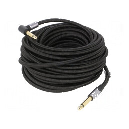 Cablu Jack 6,35mm plug, Jack 6,35mm unghiular plug 10m negru | Electronic-mag.ro | Componente Electronice