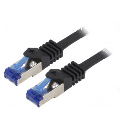 Patch cord S/FTP 6a LSZH negru 10m | Electronic-mag.ro | Componente Electronice